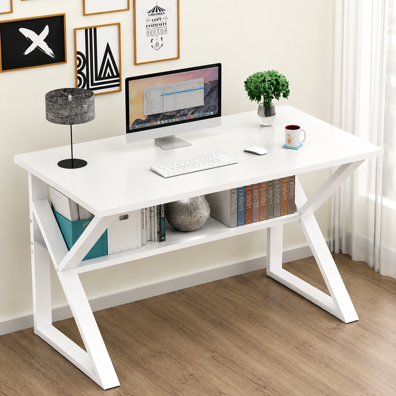 Multicolor Stylish K-Shape Computer Desk , Multipurpose Home Office, Study and Gaming Table, Workstation and Bank tables, MDF High finishing Patex wood and Metal frame powder coated material