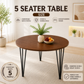 Premium Round Dining Table Set for Home & Café,  Round Dining Table Set with 5 Eames Chairs, Nordic Style Round Dining Table Set – Black & White Chairs