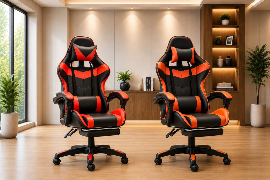 Premium High Back Executive Gaming Chair , Ergonomic Office Chair with Headrest & Lumbar Support , Padded Armrests, Rolling Computer Chair