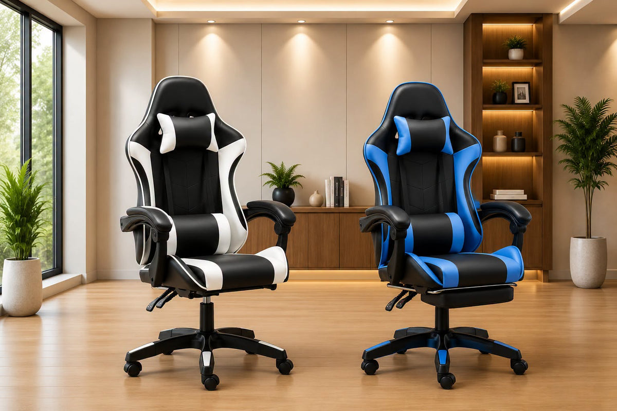 Premium High Back Executive Gaming Chair , Ergonomic Office Chair with Headrest & Lumbar Support , Padded Armrests, Rolling Computer Chair