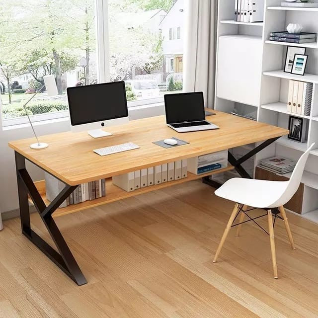 Multicolor Stylish K-Shape Computer Desk , Multipurpose Home Office, Study and Gaming Table, Workstation and Bank tables, MDF High finishing Patex wood and Metal frame powder coated material