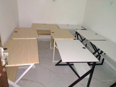 Multicolor Stylish K-Shape Computer Desk , Multipurpose Home Office, Study and Gaming Table, Workstation and Bank tables, MDF High finishing Patex wood and Metal frame powder coated material