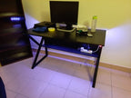 Multicolor Stylish K-Shape Computer Desk , Multipurpose Home Office, Study and Gaming Table, Workstation and Bank tables, MDF High finishing Patex wood and Metal frame powder coated material