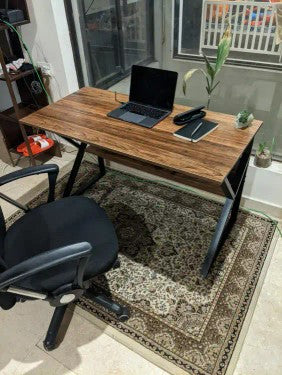 Multicolor Stylish K-Shape Computer Desk , Multipurpose Home Office, Study and Gaming Table, Workstation and Bank tables, MDF wood and Metal frame powder coated material