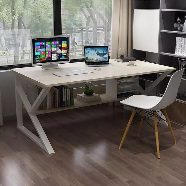 Multicolor Stylish K-Shape Computer Desk , Multipurpose Home Office, Study and Gaming Table, Workstation and Bank tables, MDF High finishing Patex wood and Metal frame powder coated material