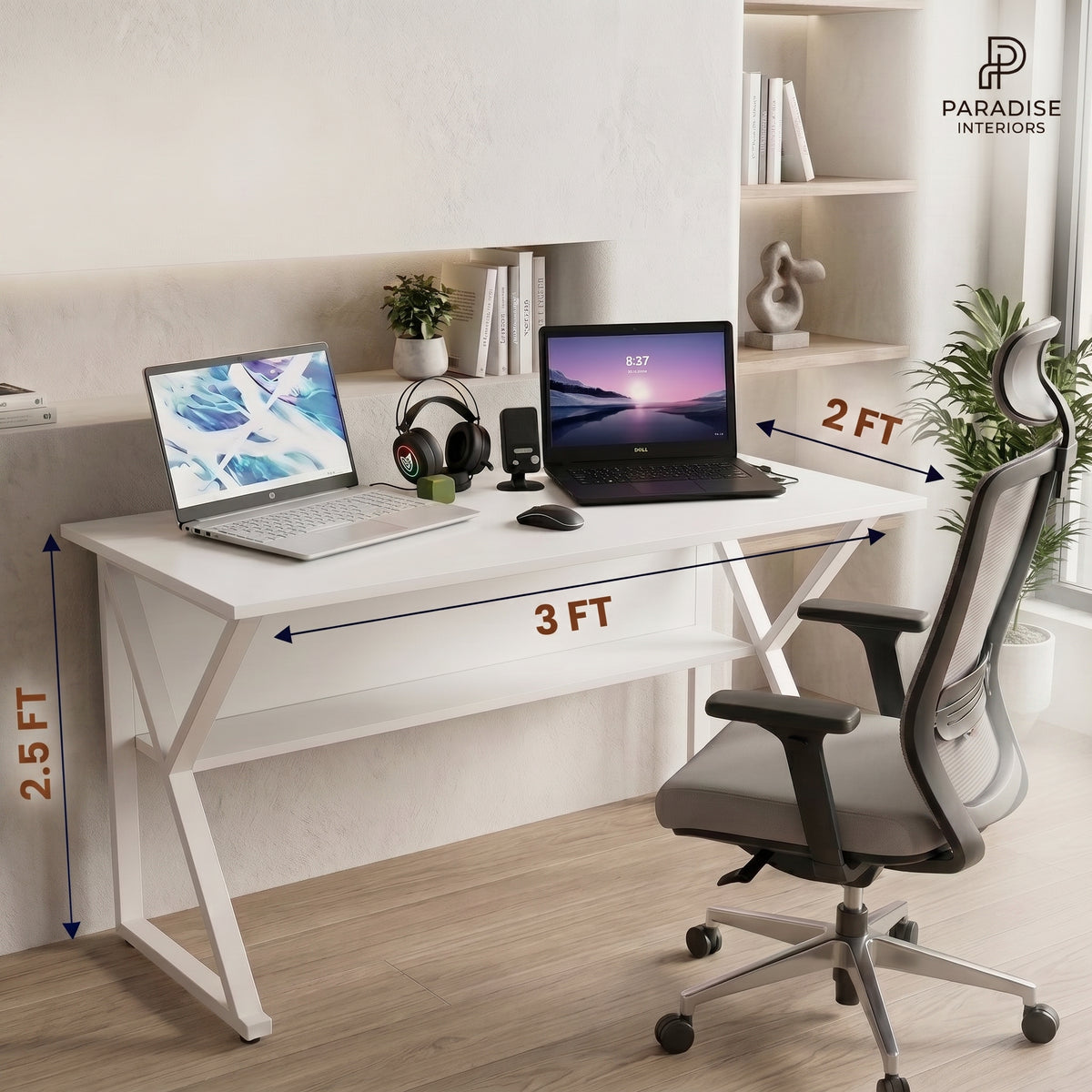 Multicolor Stylish K-Shape Computer Desk , Multipurpose Home Office, Study and Gaming Table, Workstation and Bank tables, MDF wood and Metal frame powder coated material