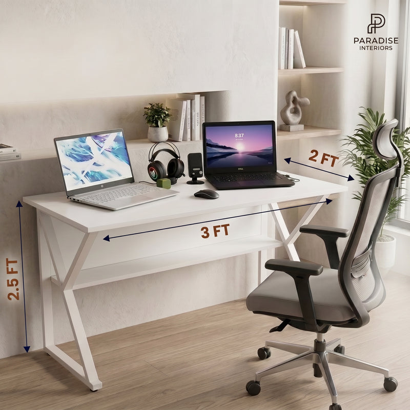 Multicolor Stylish K-Shape Computer Desk , Multipurpose Home Office, Study and Gaming Table, Workstation and Bank tables, MDF wood and Metal frame powder coated material