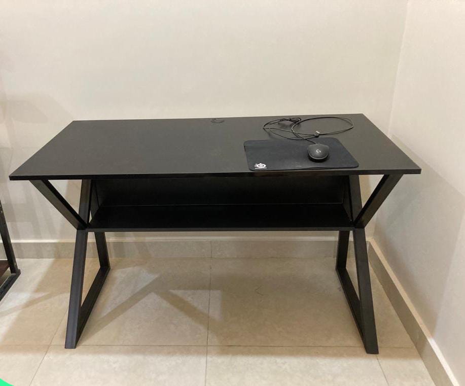 Multicolor Stylish K-Shape Computer Desk , Multipurpose Home Office, Study and Gaming Table, Workstation and Bank tables, MDF wood and Metal frame powder coated material