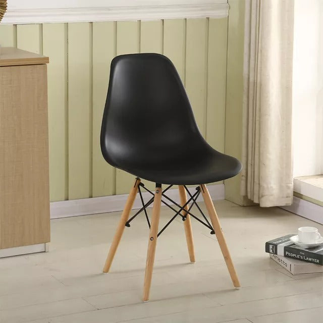 Versatile Modern Chair for Restaurant, Dining Room or Workspace ,  Sleek Multicolors Dining table use Chair with metal Wood Frame and strong unbreakable polyvinyl elastic seat, Sleek good quality Chair for Trendy Home and Hall  Interiors
