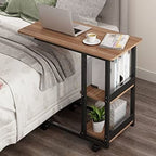 Multifunctional  Laptop Bedside Table with Book Rack – Mobile & Study or bedside eating  movable Desk table, Iron wood elegant quality table for bedside use, lifelong durable quality table