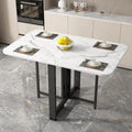 Modern Marble-Finish Wood Folding Dining Table, Foldable kitchen table for daily use, Dining table for homes, restaurants and office ,stylish dining table for small dining area, dining table for studio apartment