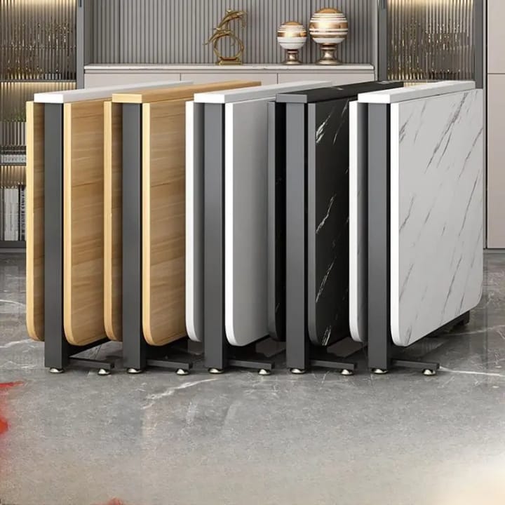 Modern Marble-Finish Wood Folding Dining Table, Foldable kitchen table for daily use, Dining table for homes, restaurants and office ,stylish dining table for small dining area, dining table for studio apartment