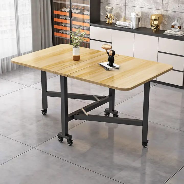 Modern Marble-Finish Wood Folding Dining Table, Foldable kitchen table for daily use, Dining table for homes, restaurants and office ,stylish dining table for small dining area, dining table for studio apartment