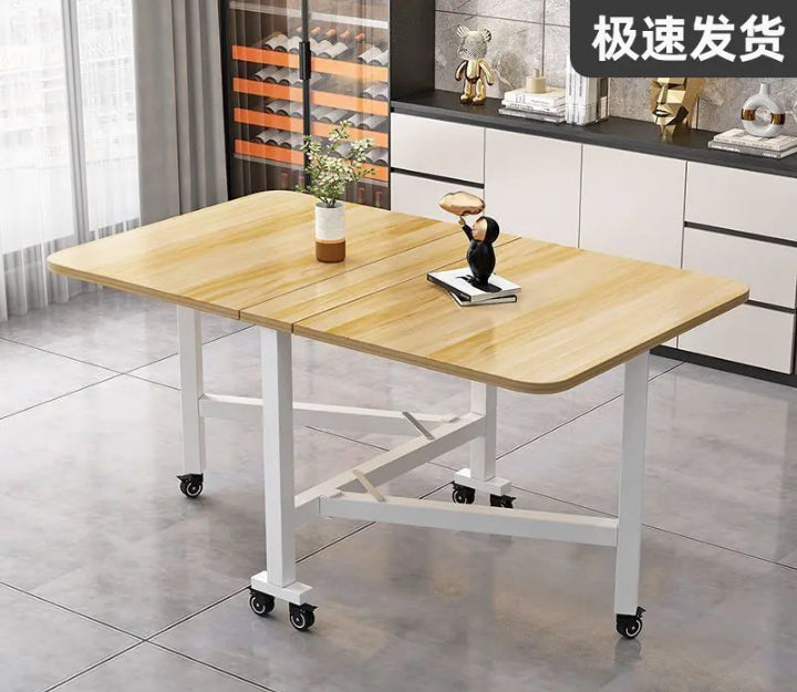 Modern Marble-Finish Wood Folding Dining Table, Foldable kitchen table for daily use, Dining table for homes, restaurants and office ,stylish dining table for small dining area, dining table for studio apartment