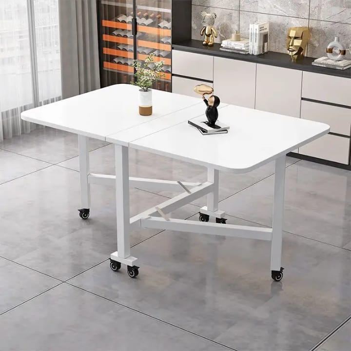 Modern Marble-Finish Wood Folding Dining Table, Foldable kitchen table for daily use, Dining table for homes, restaurants and office ,stylish dining table for small dining area, dining table for studio apartment