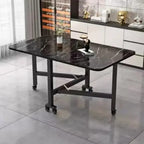Modern Marble-Finish Wood Folding Dining Table, Foldable kitchen table for daily use, Dining table for homes, restaurants and office ,stylish dining table for small dining area, dining table for studio apartment