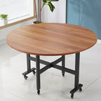 Multicolour Foldable Dining  Table with Rolling Wheels –family meal table, home kitchen table ,casual dining setup, quick meal table  tea & coffee table ,round  breakfast corner table