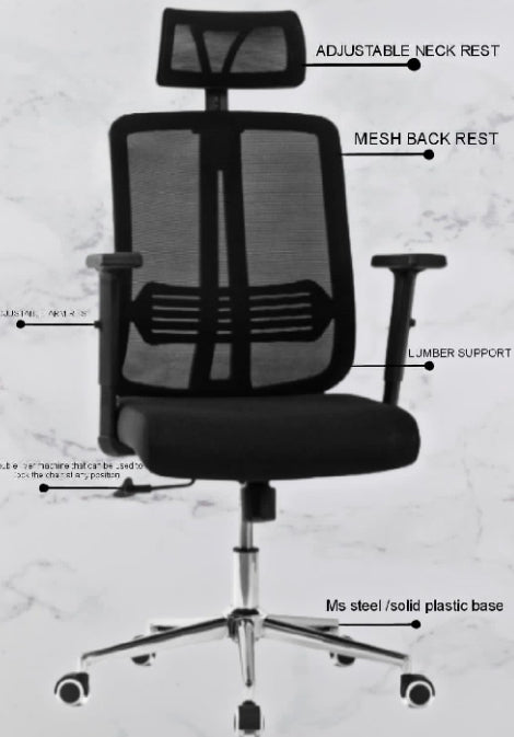 Imported Executive high density foam Office use chair, boss use chair, Desktop table use chair, computer and study purpose chair,  adjustable, reclining, tilt lock and lumbar support chair