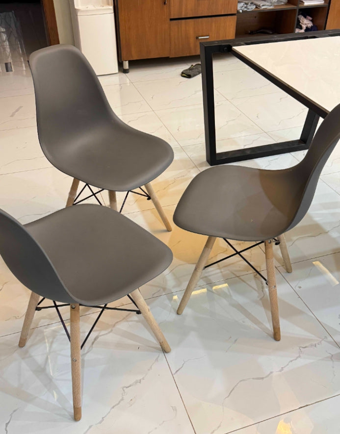 Versatile Modern Chair for Restaurant, Dining Room or Workspace ,  Sleek Multicolors Dining table use Chair with metal Wood Frame and strong unbreakable polyvinyl elastic seat, Sleek good quality Chair for Trendy Home and Hall  Interiors