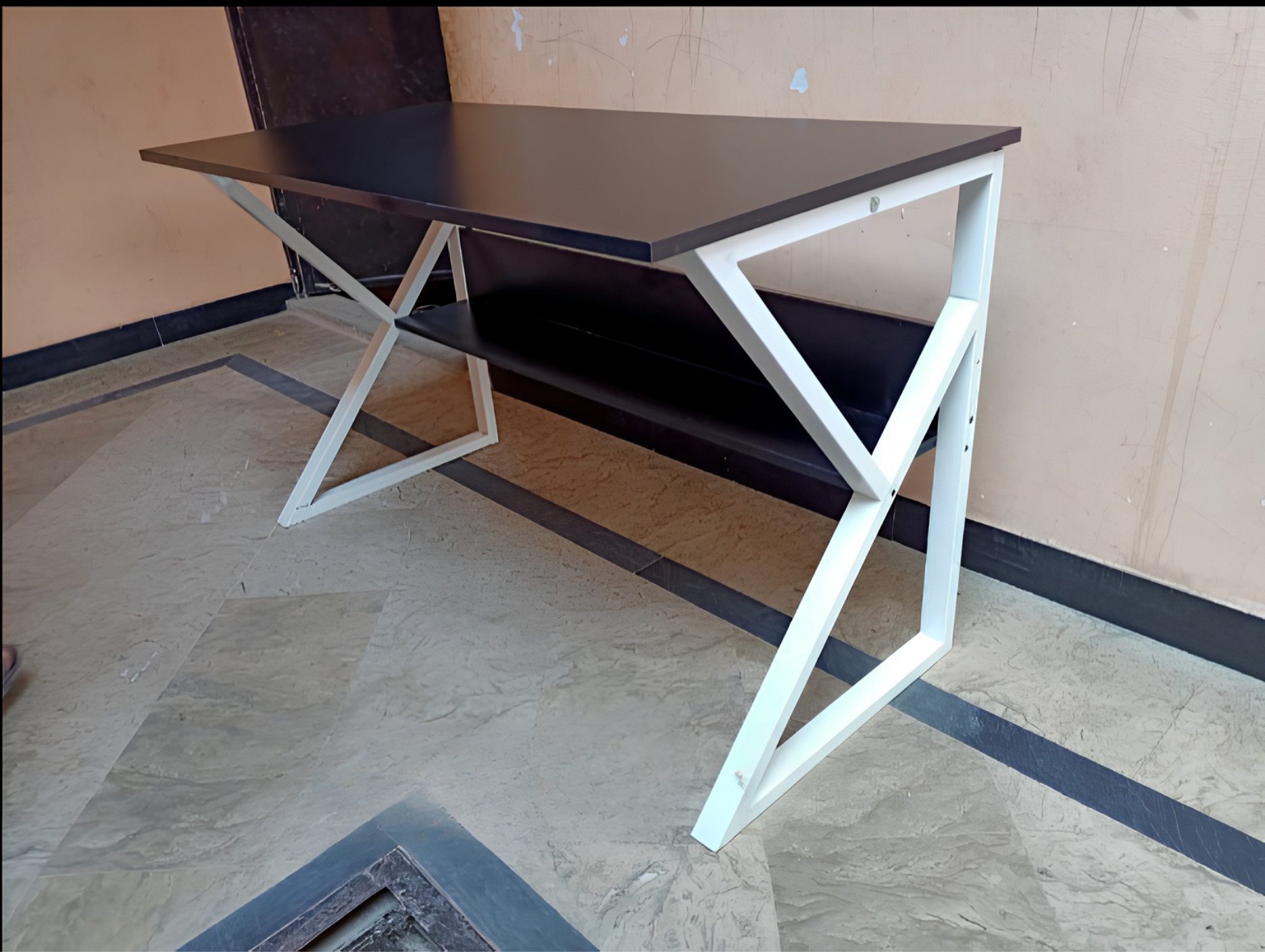 Multicolor Stylish K-Shape Computer Desk , Multipurpose Home Office, Study and Gaming Table, Workstation and Bank tables, MDF wood and Metal frame powder coated material