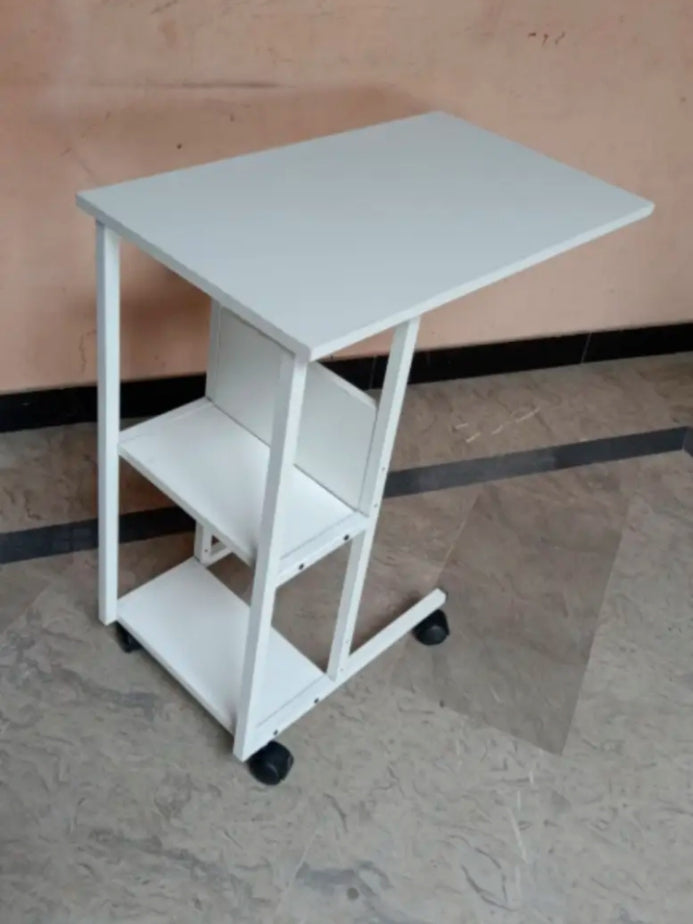 Multifunctional  Laptop Bedside Table with Book Rack – Mobile & Study or bedside eating  movable Desk table, Iron wood elegant quality table for bedside use, lifelong durable quality table