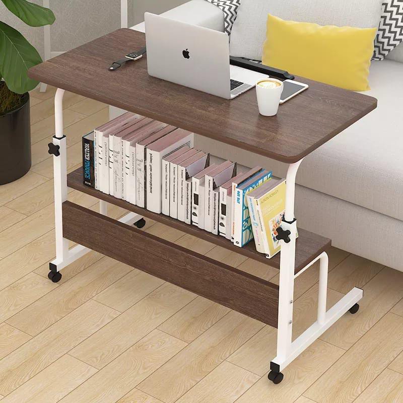 Modern Bedside Laptop and study table  with Storage Shelf ,  Compact Overbed Rolling and height adjustable Desk table, Charging workstation tables, mobile repairing workstation tables, medical hospital patient use table and multi-uses table