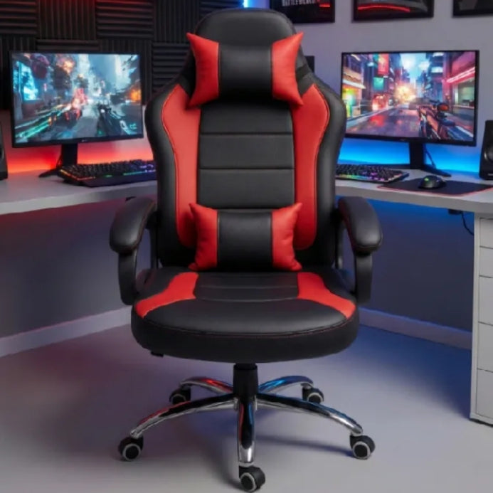 Premium High Back Executive Gaming Chair , Ergonomic Office Chair with Headrest & Lumbar Support , Padded Armrests, Rolling Computer Chair