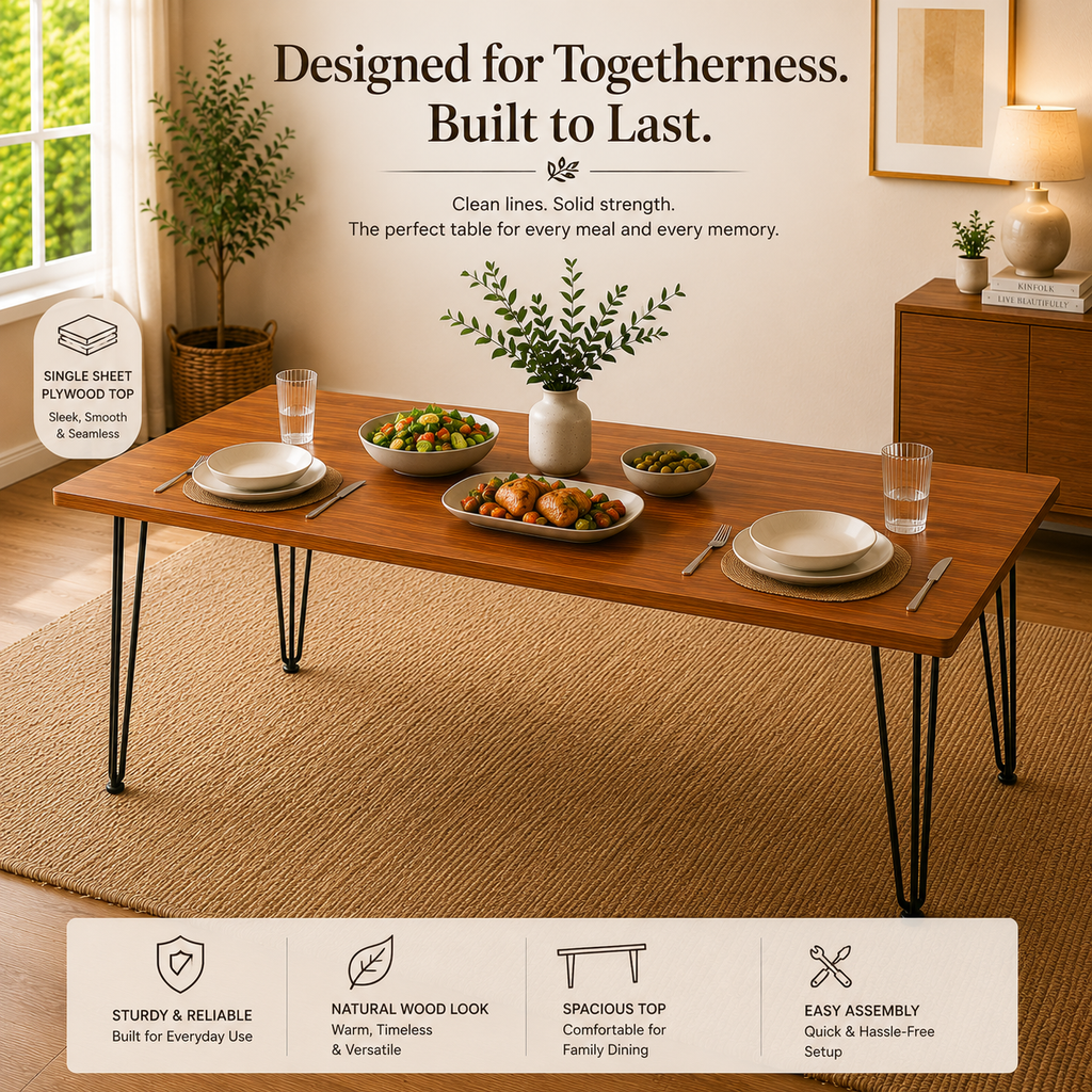 Multi-color regular use Home medium dinner table, rectangular shape Cafe and restuarant dining table, 5 person seating table , Office dinner table