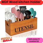 Wooden Kitchen Utensil Holder Box – Countertop Cutlery & Spoon Organizer, Multipurpose Wooden Tool Organizer Box , MDF LAMINATED wood material Utensils storage shelf box