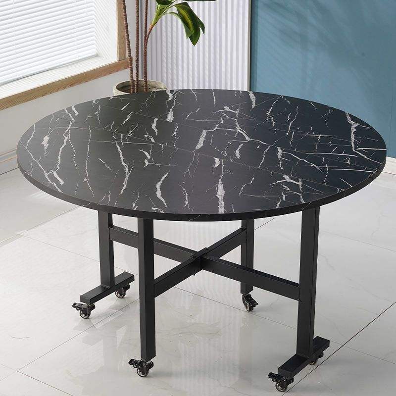 Multicolour Foldable Dining  Table with Rolling Wheels –family meal table, home kitchen table ,casual dining setup, quick meal table  tea & coffee table ,round  breakfast corner table