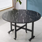 Multicolour Foldable Dining  Table with Rolling Wheels –family meal table, home kitchen table ,casual dining setup, quick meal table  tea & coffee table ,round  breakfast corner table