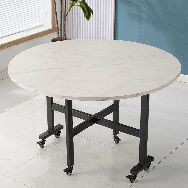 Multicolour Foldable Dining  Table with Rolling Wheels –family meal table, home kitchen table ,casual dining setup, quick meal table  tea & coffee table ,round  breakfast corner table