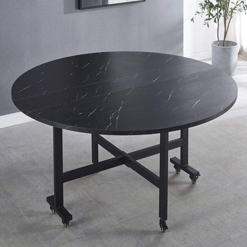 Multicolour Foldable Dining  Table with Rolling Wheels –family meal table, home kitchen table ,casual dining setup, quick meal table  tea & coffee table ,round  breakfast corner table
