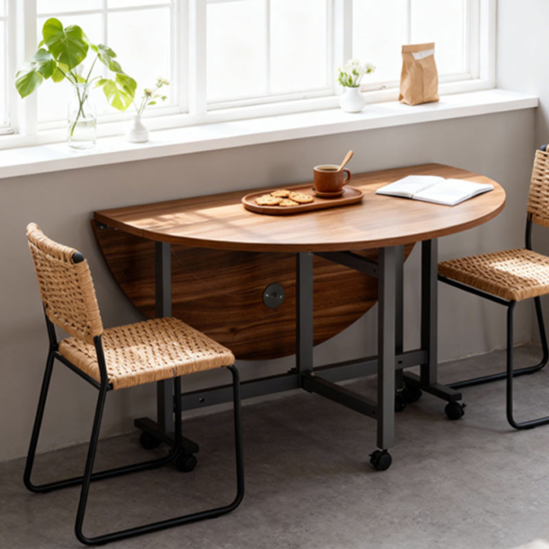 Multicolour Foldable Dining  Table with Rolling Wheels –family meal table, home kitchen table ,casual dining setup, quick meal table  tea & coffee table ,round  breakfast corner table